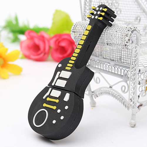 8GB Cute Black Guitar Style Flash Drive USB 2.0 Stick Memory U Disk