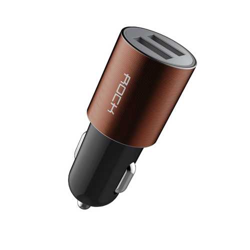 ROCK Motor 2.1A Dual USB Port LED Car Power Charger For Cell Phone