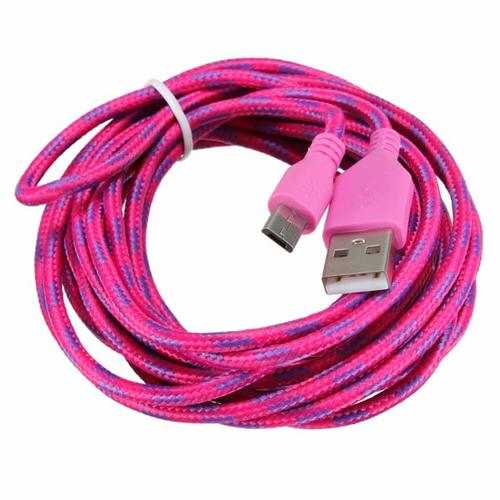 3M Micro USB Strong Round Braided Data Sync Charger Cable For Tablet Cell Phone