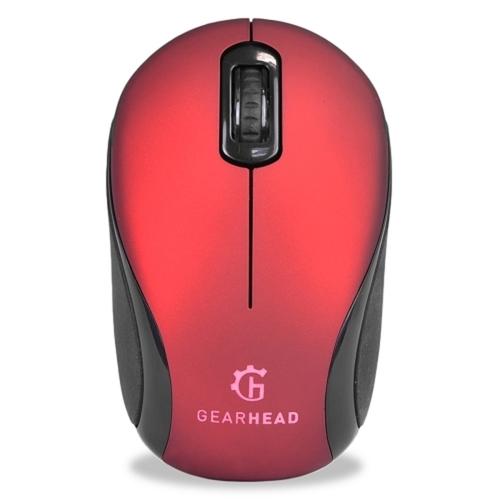 (6-Pack) GearHead MBT9650RED 3-Button Bluetooth Wireless Optical Nano Scroll Mouse (Red)