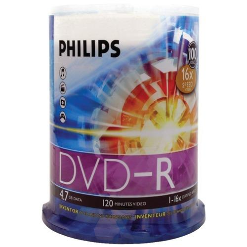 Philips(R) DM4S6B00F/17 4.7GB 16x DVD-Rs (100-ct Cake Box Spindle)