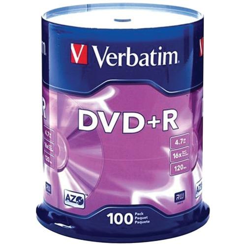 Verbatim(R) 95098 4.7GB DVD+Rs (100-ct Spindle)