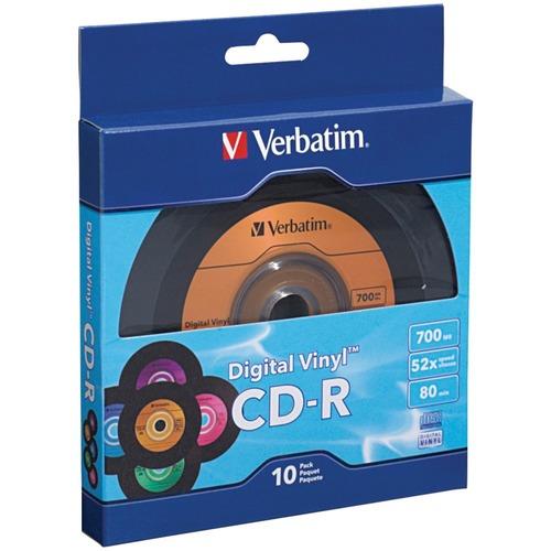 Verbatim(R) 97935 700MB 80-Minute Digital Vinyl CD-R(R), 10 pk