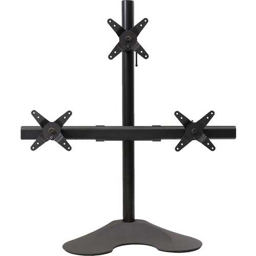 Ergotech 100-D28-B12 Triple LCD Monitor Desk Stand - 28-inch pole - Black - Triple 1 over 2