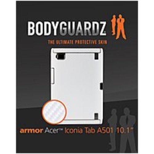 BodyGuardz Armor BZ-ACWT5-0911 Carbon Fiber Skin Protection with Screen Protector for Acer Iconia Tab A501 - White