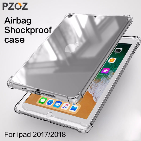 PZOZ Case For New iPad Pro 2018 2017 9.7 inch Air 1 2 mini 1 2 3 4 Silicone Shockproof Transparent Soft TPU Case For iPad mini